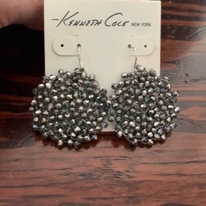 Kenneth Cole grey bead drop earrings